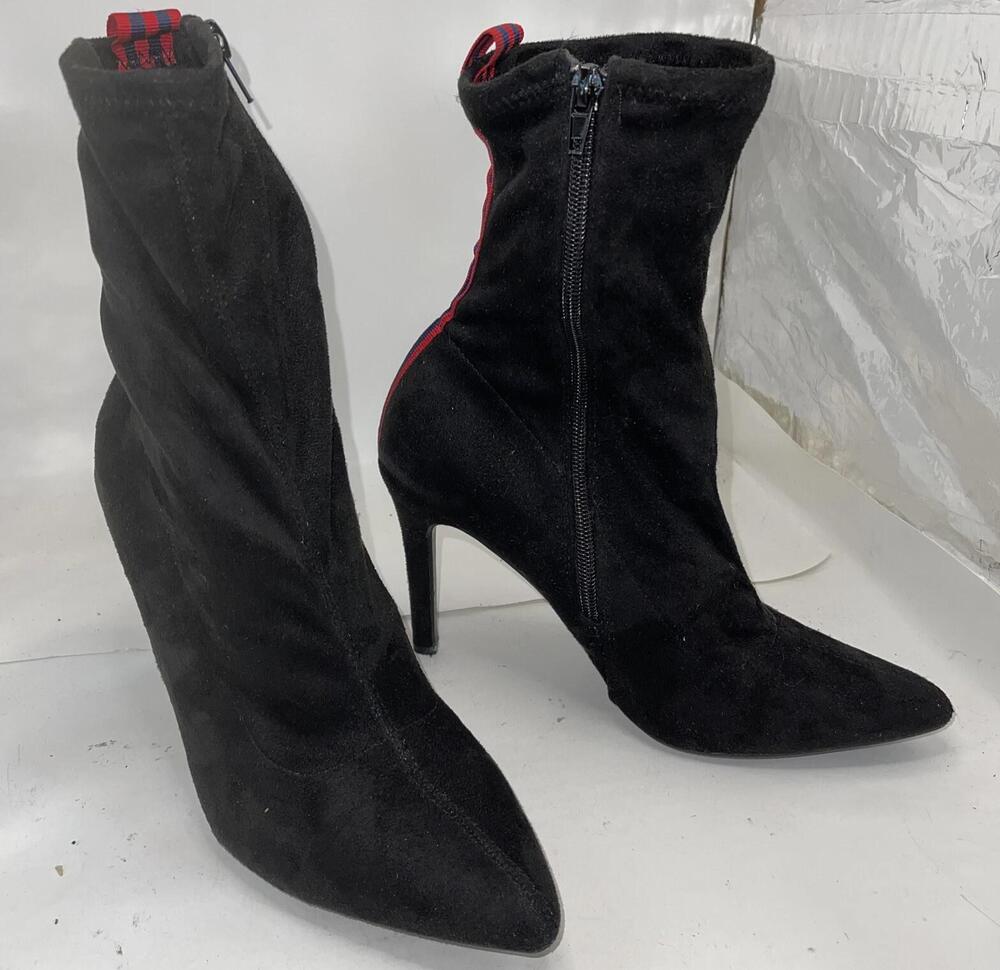Anne Michelle Boots Womens Size 9 Black Ankle Stiletto Pointed Toe Side Zip